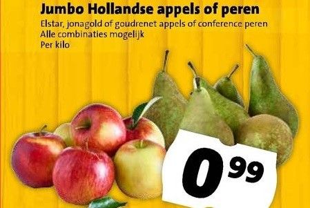 Brede winkelsteun appels en peren verdwijnt