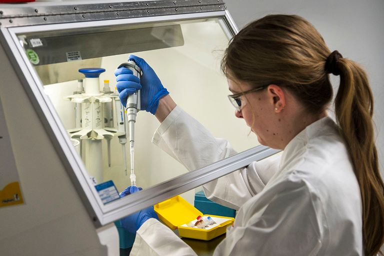 Testen op coronavirus in een Duits laboratorium. - Foto: AFP