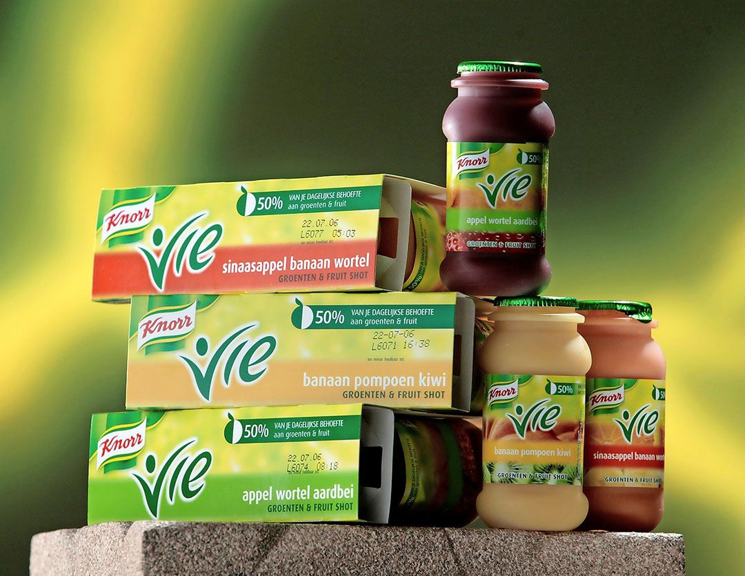 De innovatie van 2006: groente en fruit shots. - foto: Jan Willem Schouten