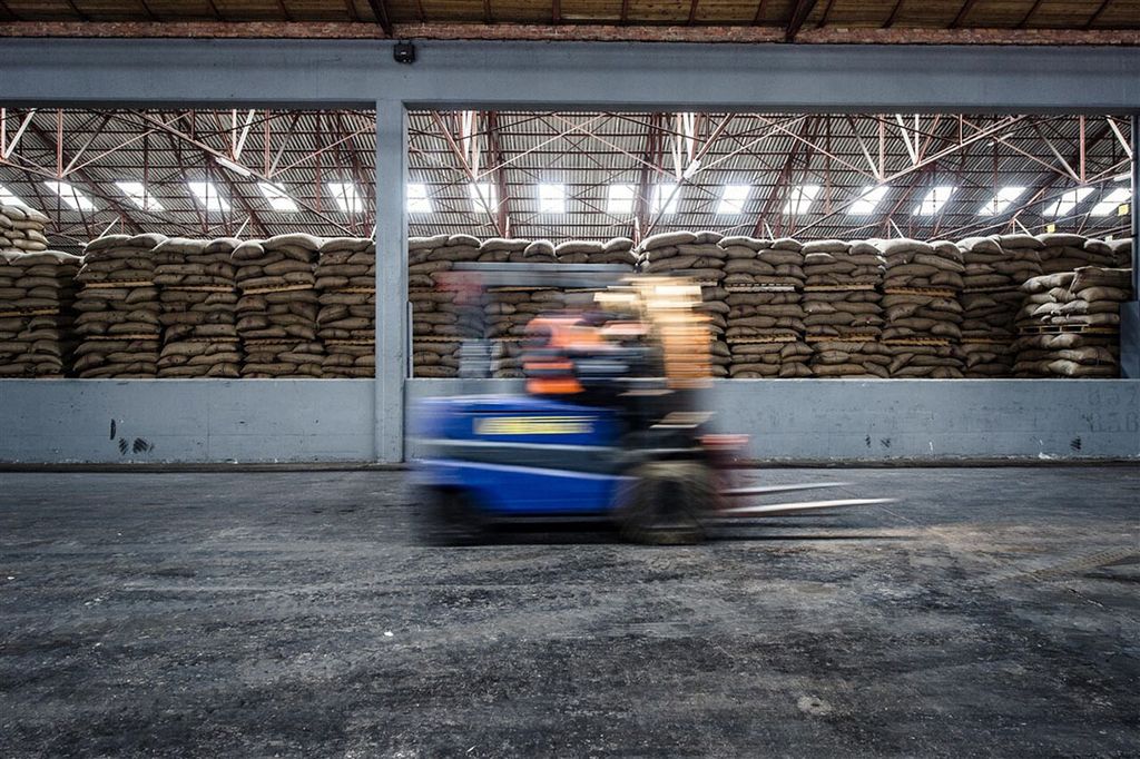 Opslag van cacao in de haven van Antwerpen. De EU importeert cacao en exporteert chocolade.  - Foto: ANP