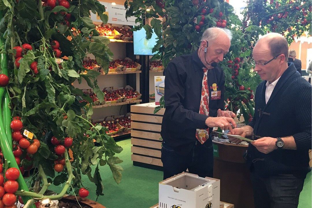 Ton Janssen begin dit jaar op de beurs Grüne Woche in Berlijn in een jubileumstand. - Foto: Tasty Tom