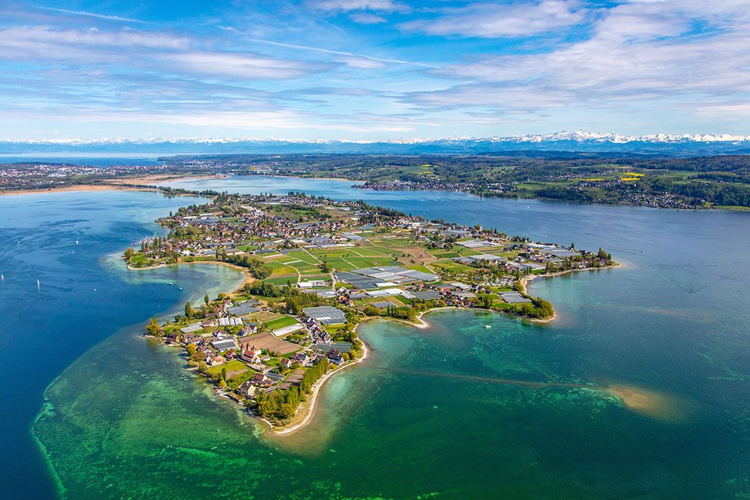 Het tuinbouweiland Reichenau in Bodensee in de deelstaat Baden-Württemberg telt voor Duitse begrippen veel kassen. - Foto: Achim Mende