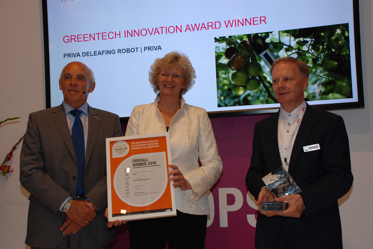Bladplukrobot wint Greentech Innovation Award