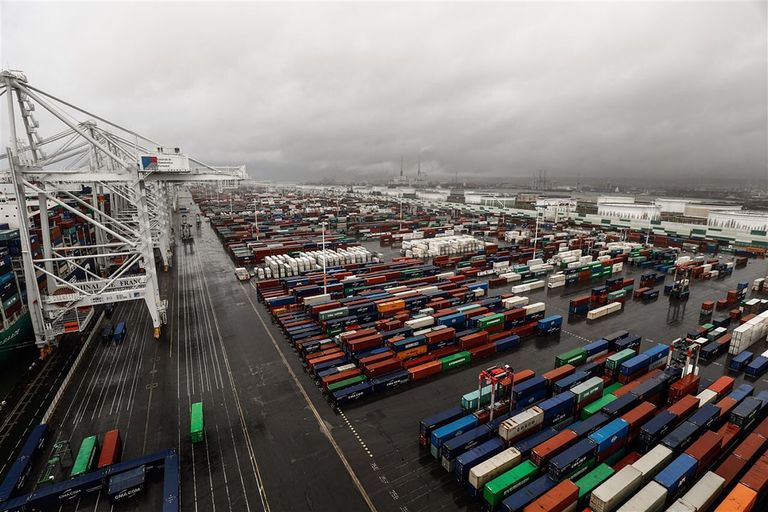 Het havengebied van Le Havre. - Foto: AFP