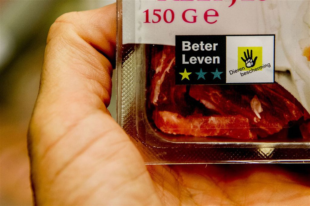Varkensvlees met 1 ster Beter Leven in de supermarkt. - Foto: ANP