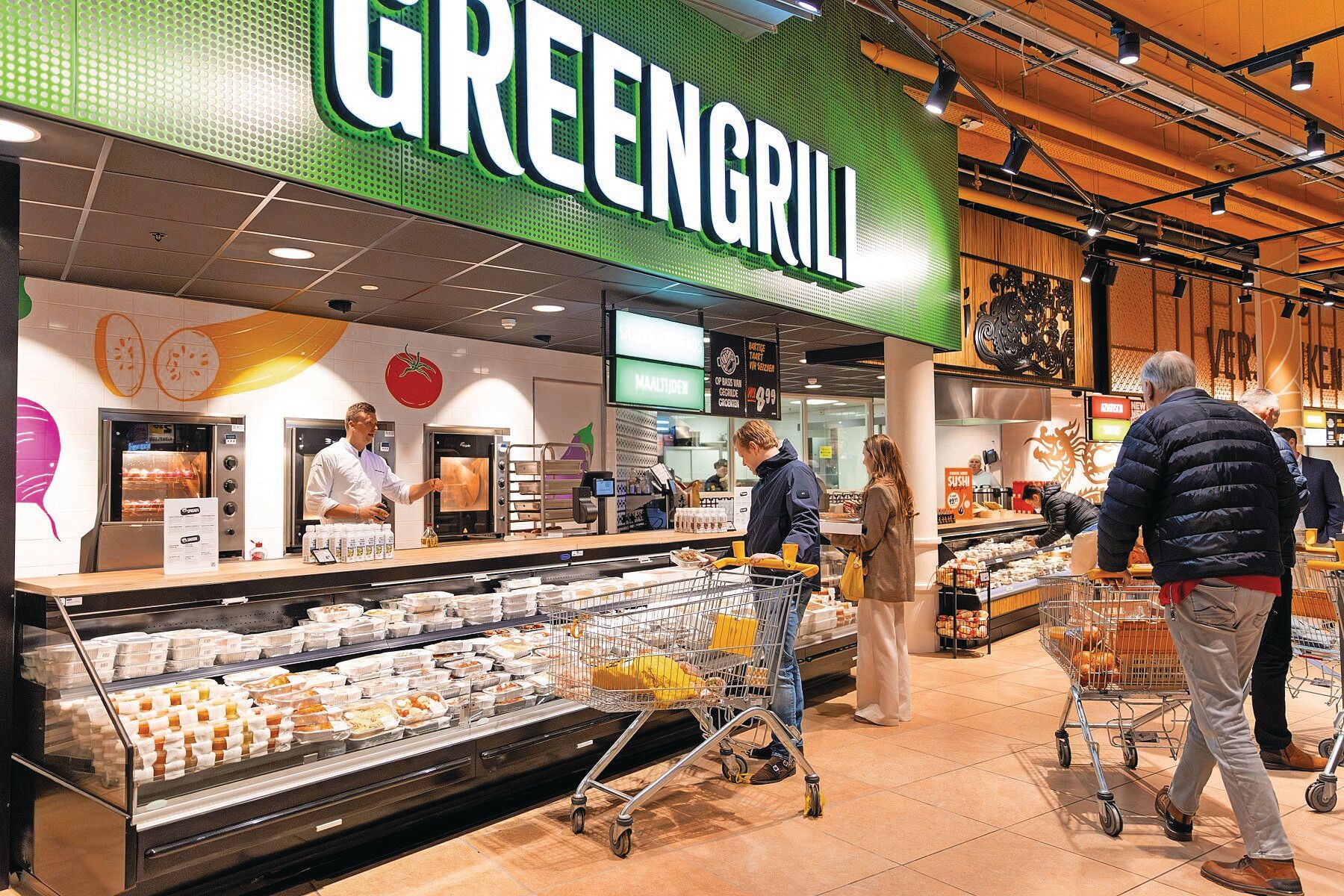 Het Green grill-concept bij Jumbo Foodmarkt in Breda. De supermarkt stelt ook groente centraal bij de plantaardige barbecue. Foto: Jumbo