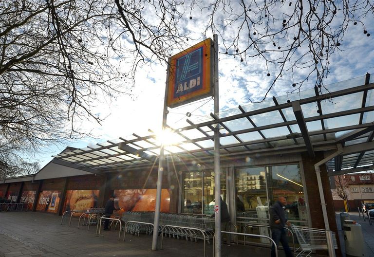 Aldi is al enkele jaren de snelst groeiende supermarkt in het Verenigd Koninkrijk. Dankzij het openen van honderden nieuwe filialen is het marktaandeel inmiddels opgelopen tot 7,7%. Foto: ANP