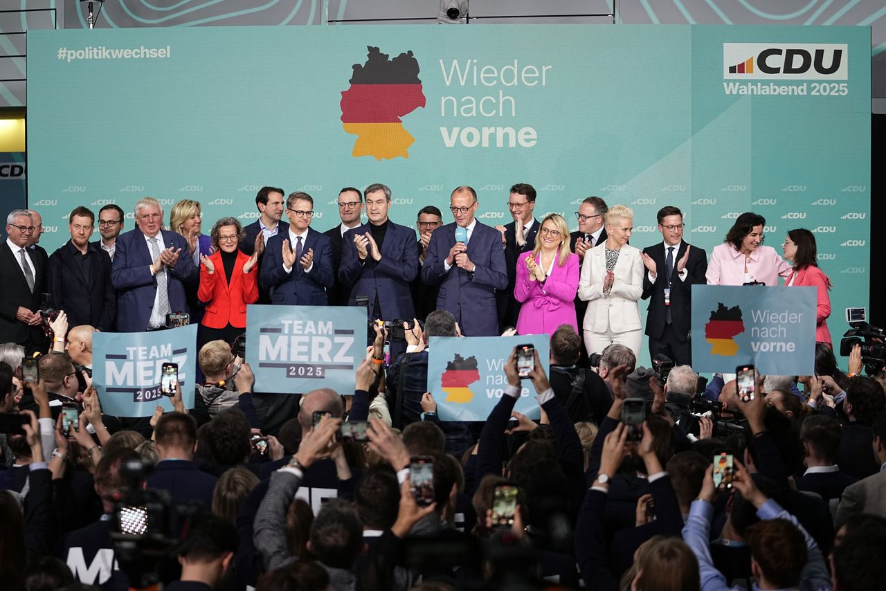 De centrumrechtse CDU/CSU lijkt de winnaar van verkiezingen in Duitsland. Foto: ANP