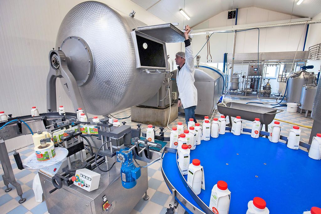 Verwerking van melk tot zuivelproducten op een boerderij. Om groter te worden in de korte ketens, zijn veel investeringen nodig. - Foto: Herbert Wiggerman