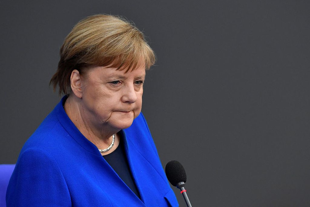 Angela Merkel sprak in het parlement over ‘schrikbarende berichten’ uit de vleesindustrie. Foto: ANP