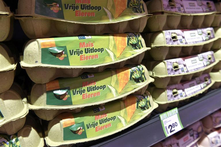 Zo’n 80 % van de eieren passeert met een keurmerk de kassa in de supermarkt. - Foto: ANP