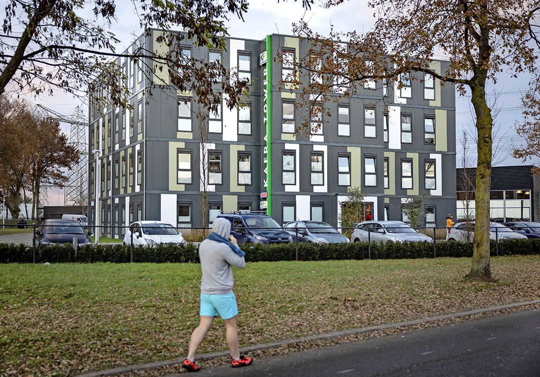 De Kafra Tower in Venray. Flexwoonbedrijf Kafra is een van de partners in het platform 'Wonen kan niet wachten'. Foto: ANP