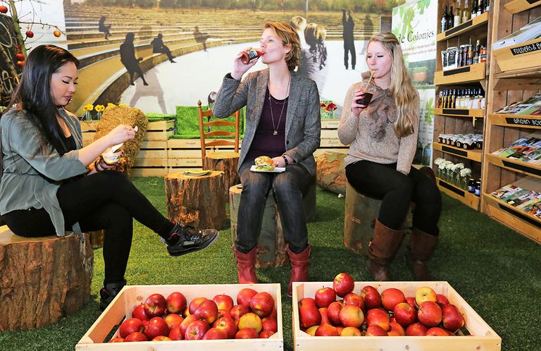 Pop-up store van coöperatie Oregional met verse producten van regionale telers en boeren tegenover het Centraal Station in Nijmegen in 2013. De verse producten komen uit de regio Nijmegen, Arnhem en Kleef. - Foto: ANP