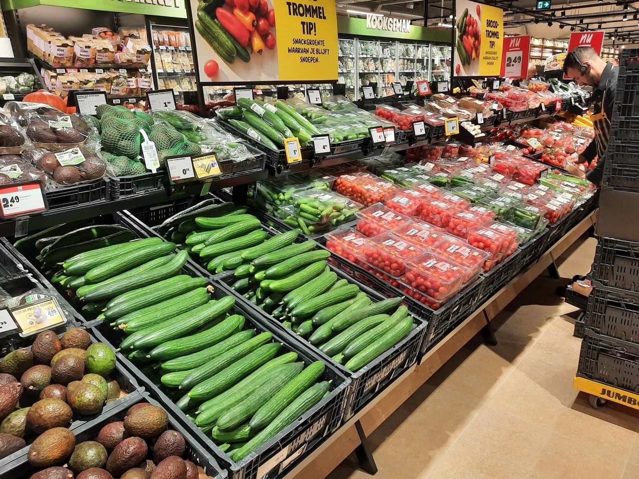 Spanje is de grootste leverancier van komkommers op de Europese markt. Het volume Spaanse komkommers is in oktober nog niet voldoende voor de retail om volledig over te schakelen. Foto's: Harry Stijger