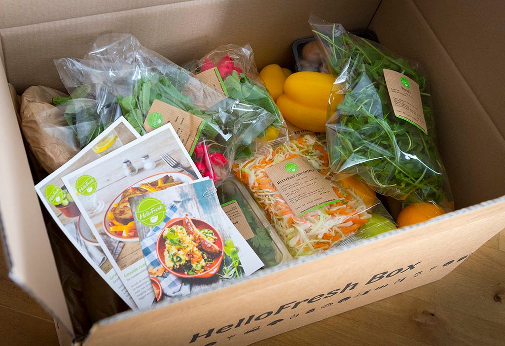 Een HelloFresh-box met verse producten. Foto: ANP