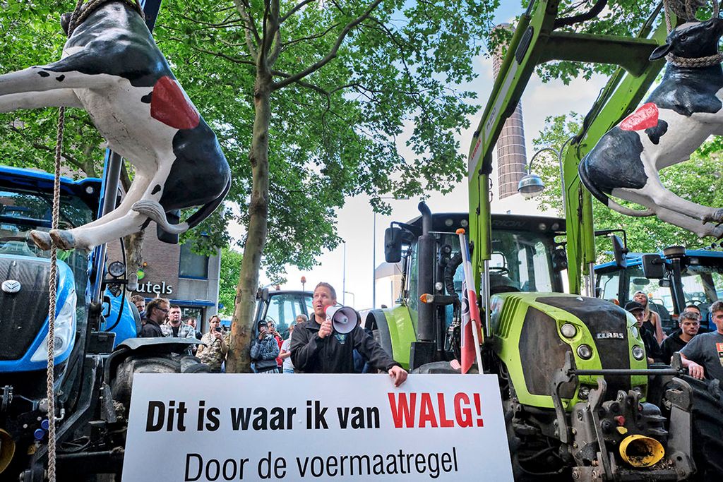 Boerenprotest in juli tegen de voermaatregel. - Foto: Roel Dijkstra