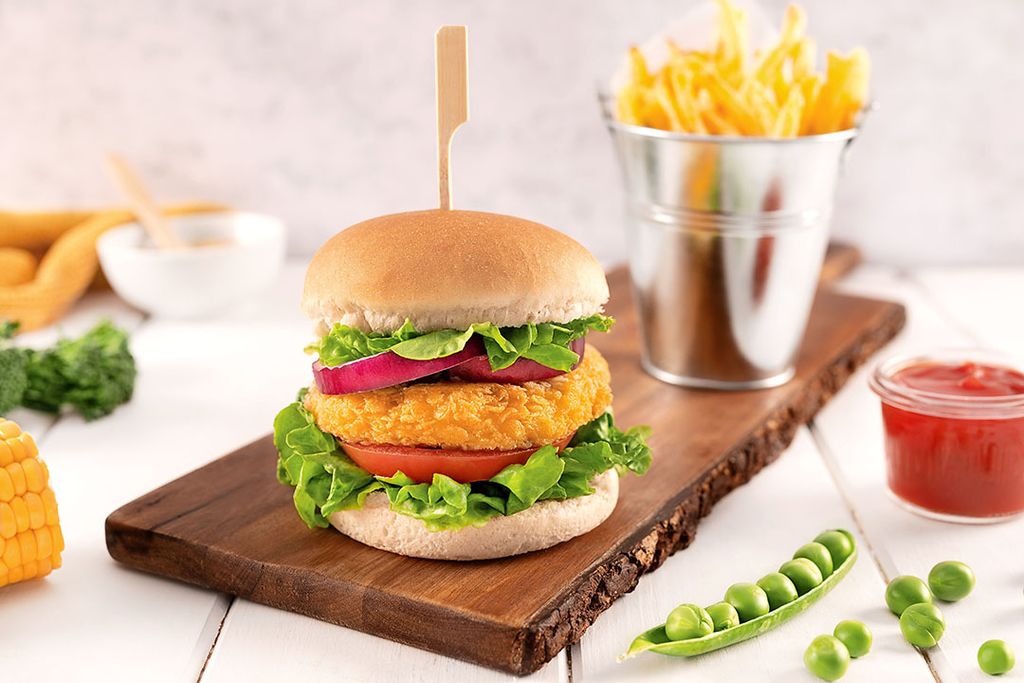 NeWind Foods maakt vegatarische producten die lijken op vlees, zoals deze burger. Foto: Newind Foods