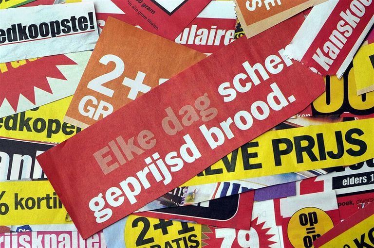 Pointer heeft een half jaar lang de wekelijkse folders van vier grote supermarktketens bekeken. Foto: ANP