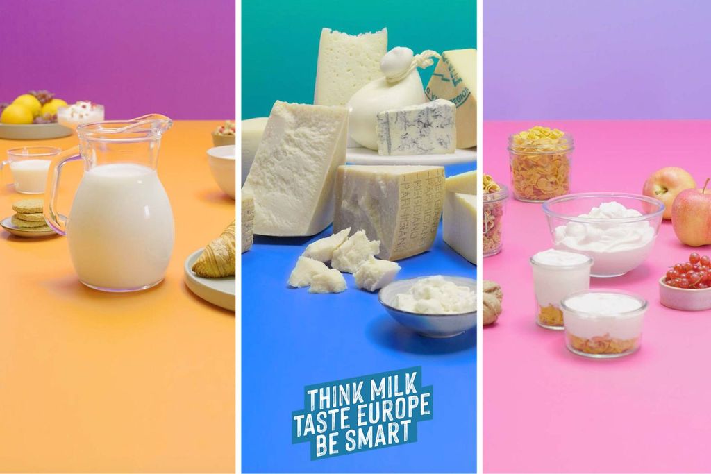 Een voorbeeld van een door de EU gesubsideerde campagne om zuivel te promoten in Duitsland en Italië. Foto: Confederazione Cooperative Italiane/Think Milk, Taste Europe, Be Smart.