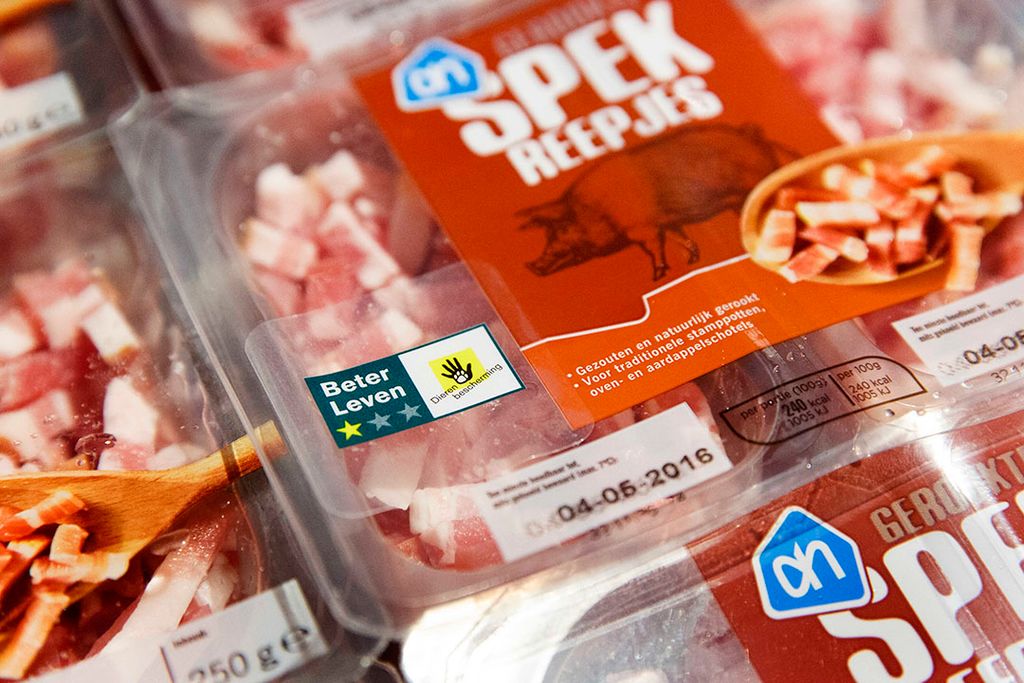 Varkensvlees met éen-ster keurmerk Beter Leven. - Foto: Roel Dijkstra