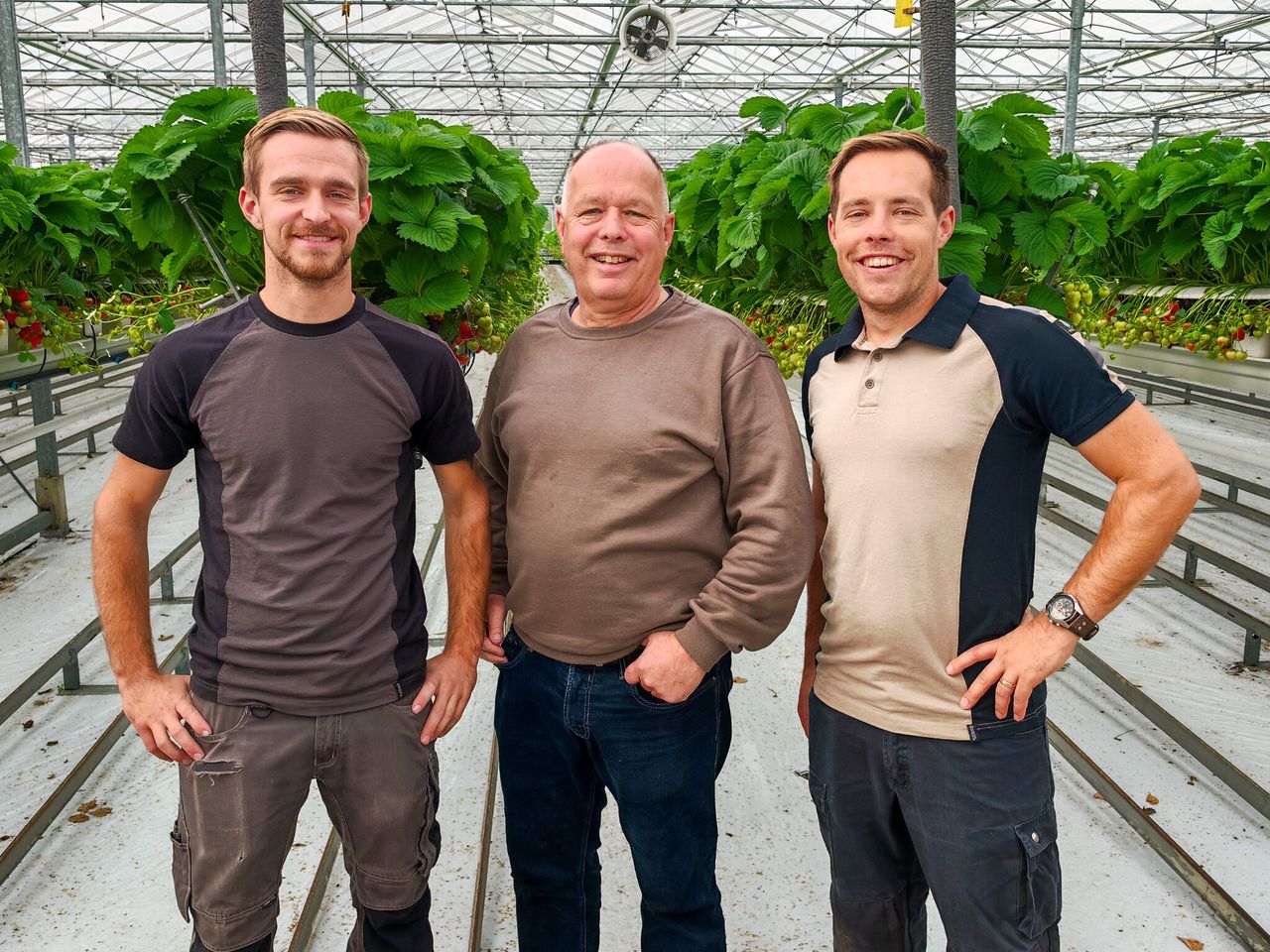Roland van Asseldonk met zijn zonen Bram en Tim. Foto: BASF