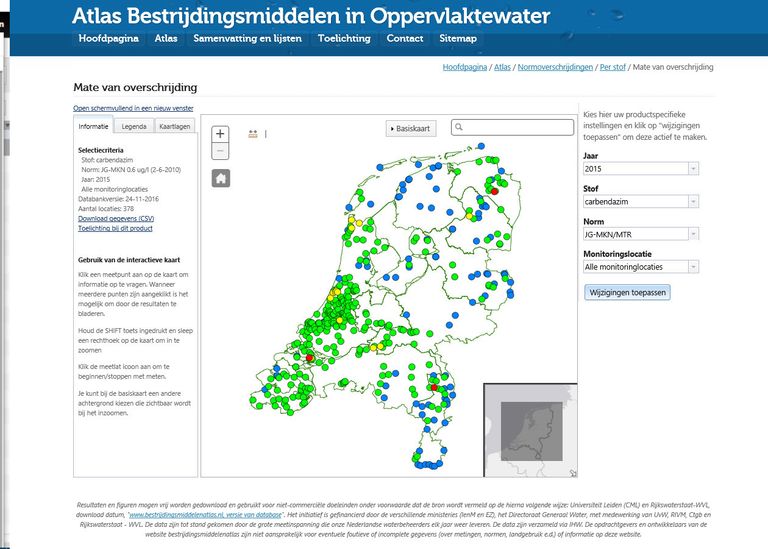 Voorbeeld van de bestrijdingsmiddelenatlas