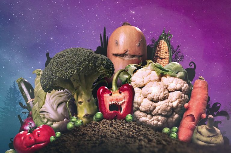 Groente niet als knuffelige suffies, maar als schurken om je tanden in te zetten. - Foto: Veg Power