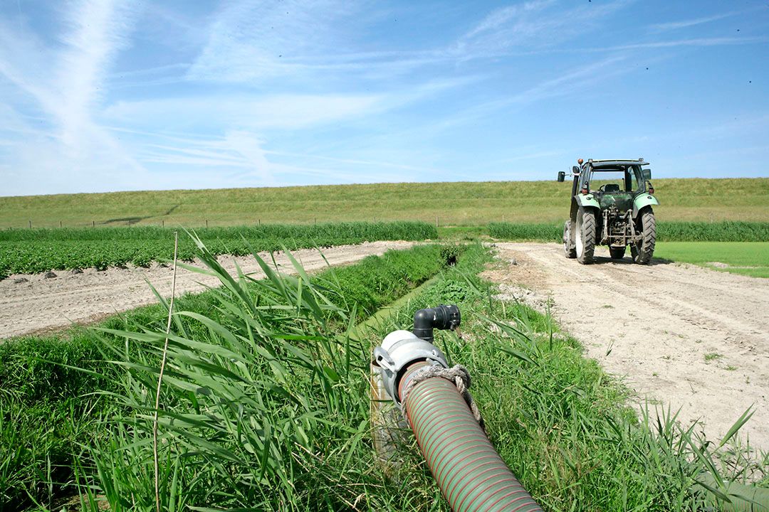 Een waterbron naast een sloot voor het beregenen van pootgoed. Foto: Henk Riswick