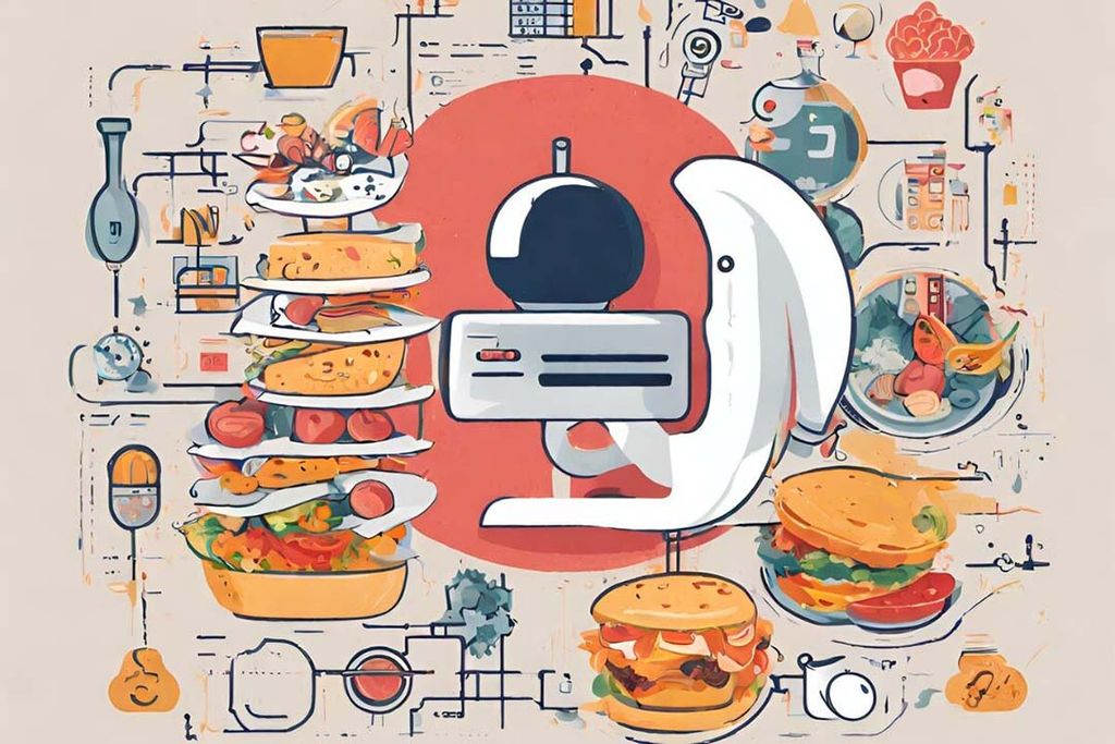 'Maak een afbeelding bij een blog over de kansen die AI biedt in Food'. - Afbeelding gegenereerd door: Canva/Magic Media