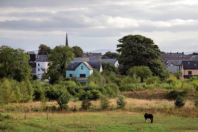 Het Ierse ecodorp Cloughjordan, in het midden van Ierland. De biologische boerderij is eigendom van haar 70 leden, ongeveer 40 huishoudens. - Eoin O'Conaill/Gerrit Post