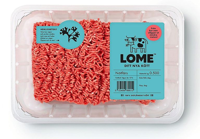De Zweedse Coop-supermarkten verkopen het rundvlees met weinig methaanuitstoot onder het LOME-merk 'Low on Methane'. - Foto: Chris McCullough