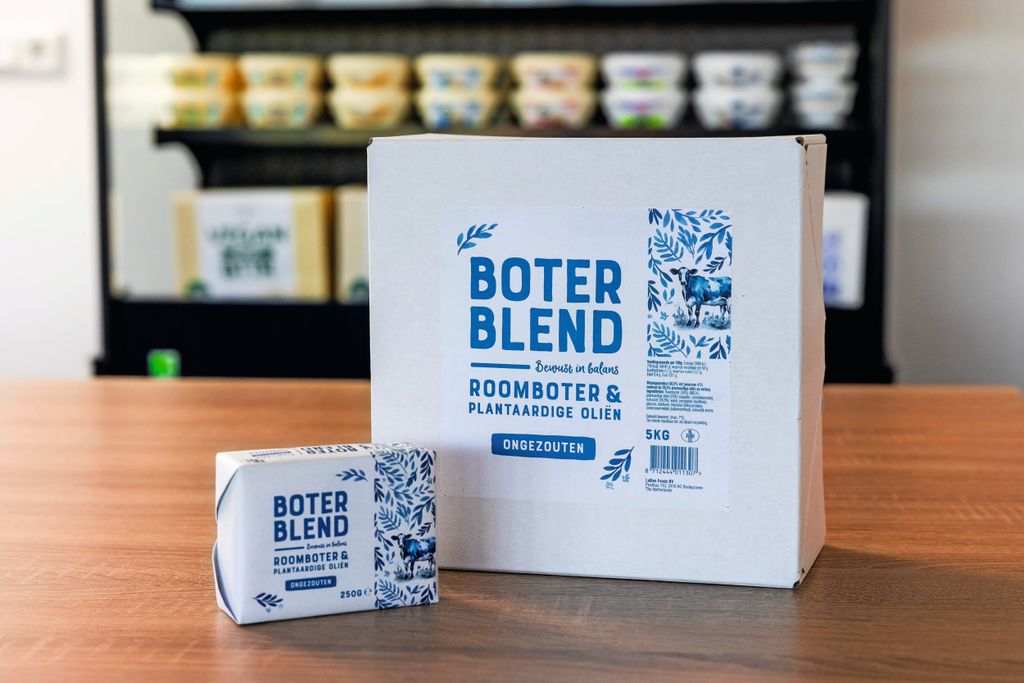 Boter Blend is de hybride boter in wikkel van LaBan Foods. Foto: Herbert Wiggerman