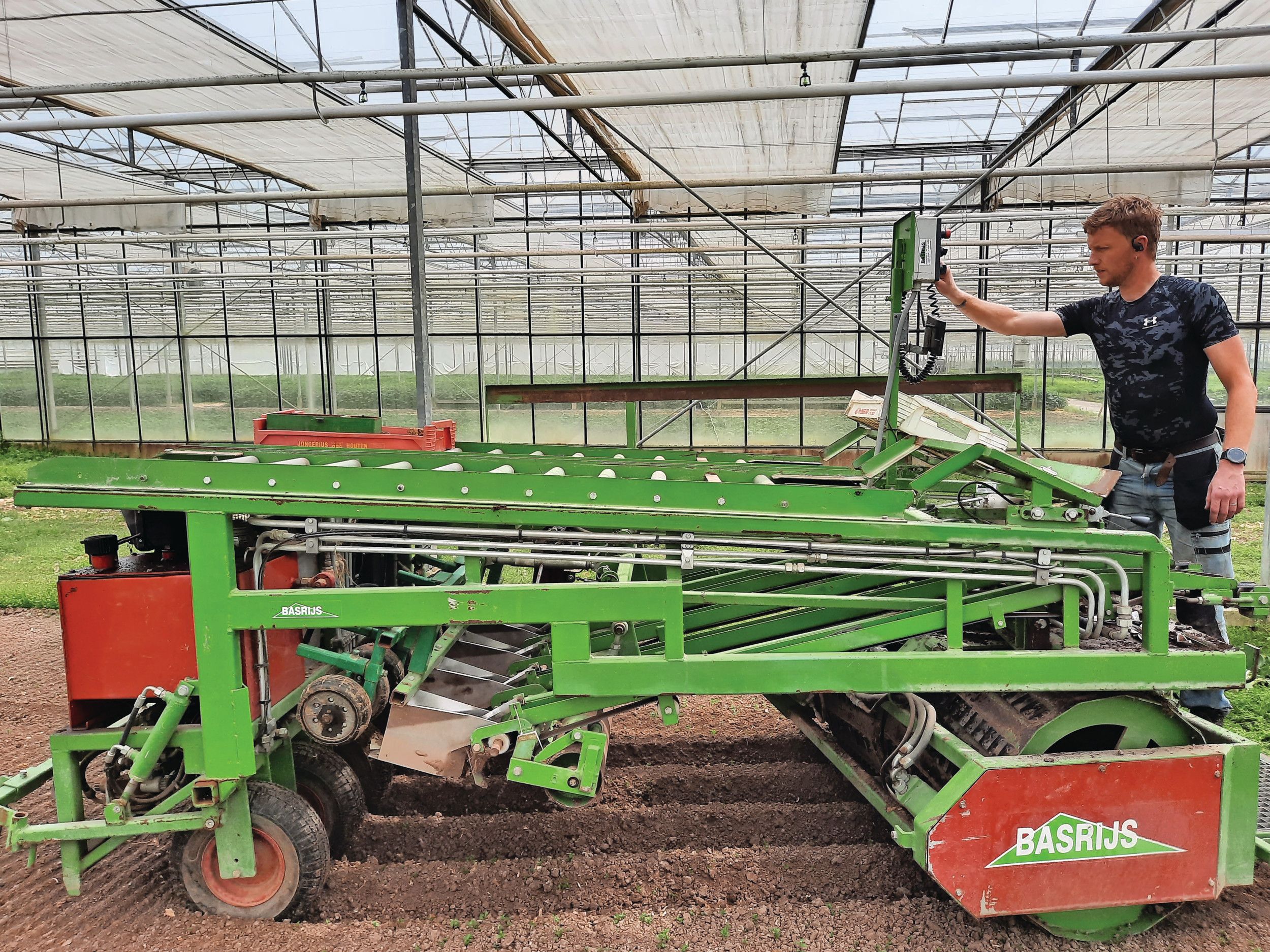 Basrijs plantmachine voor perskluiten.