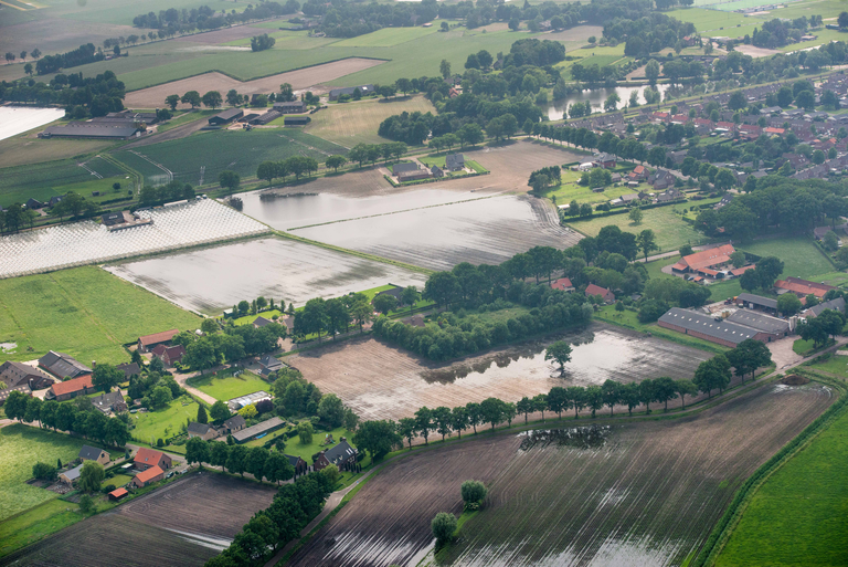 Zuidoost-Nederland kampte met wateroverlast na overvloedige regen in juni - Foto: ANP