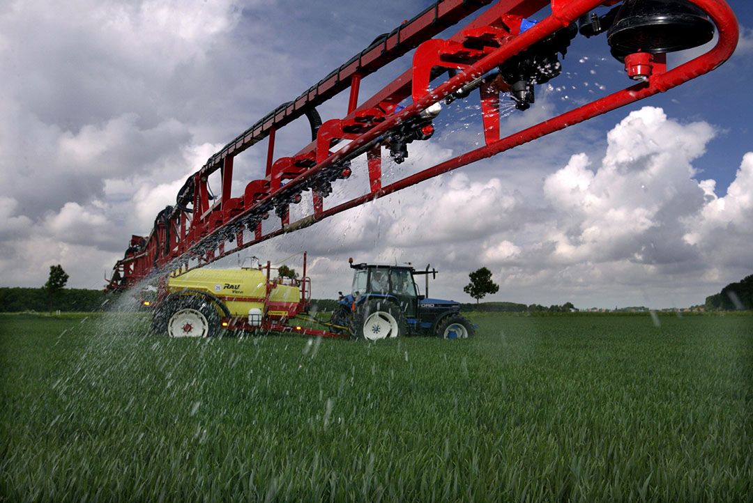 Tarwe krijgt een overbemesting met vloeibare stikstof. Over vijf jaar zijn er rassen op de markt met een natuurlijke nitrificatieremmer. - Foto: Hans Prinsen