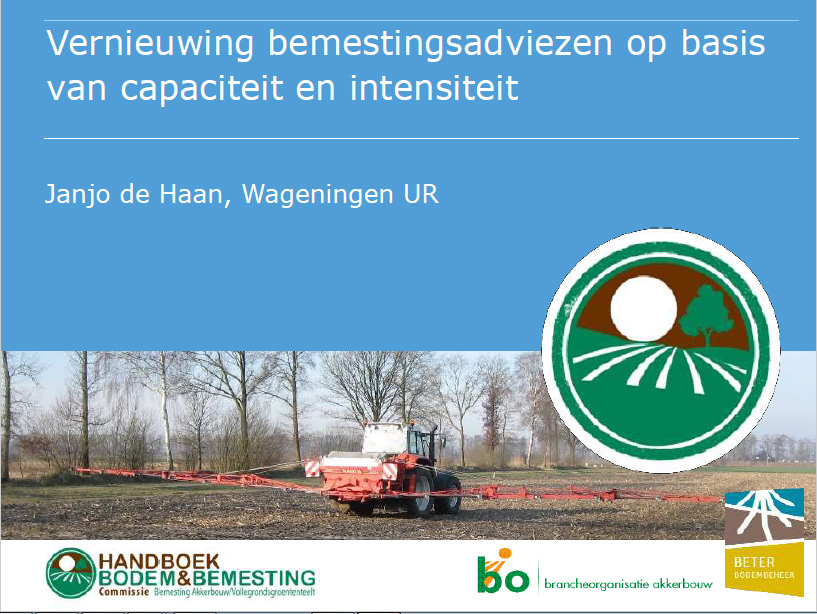 CBAV wil naar  Michelingids Bemestingsadviezen