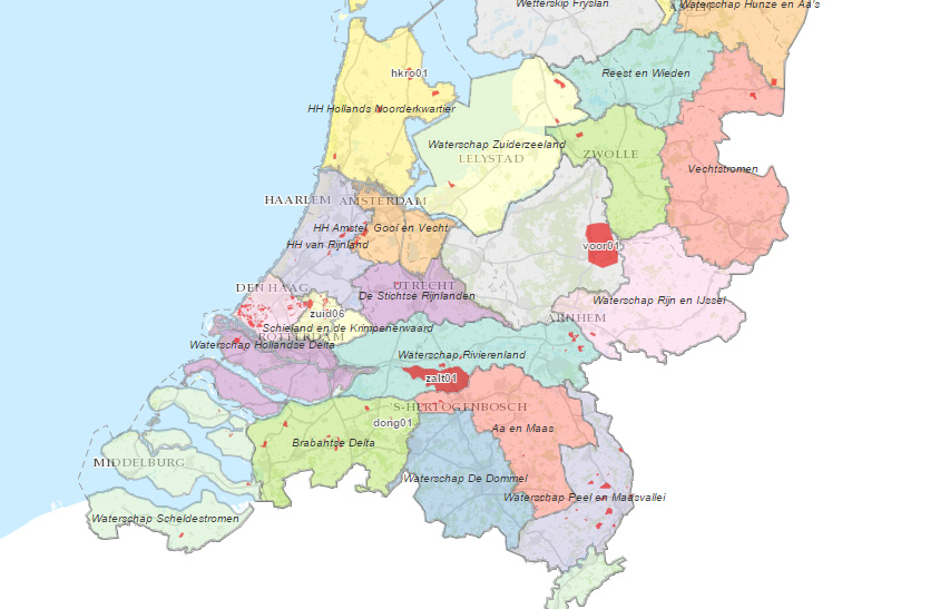 Kaart collectieve waterzuivering initiatieven