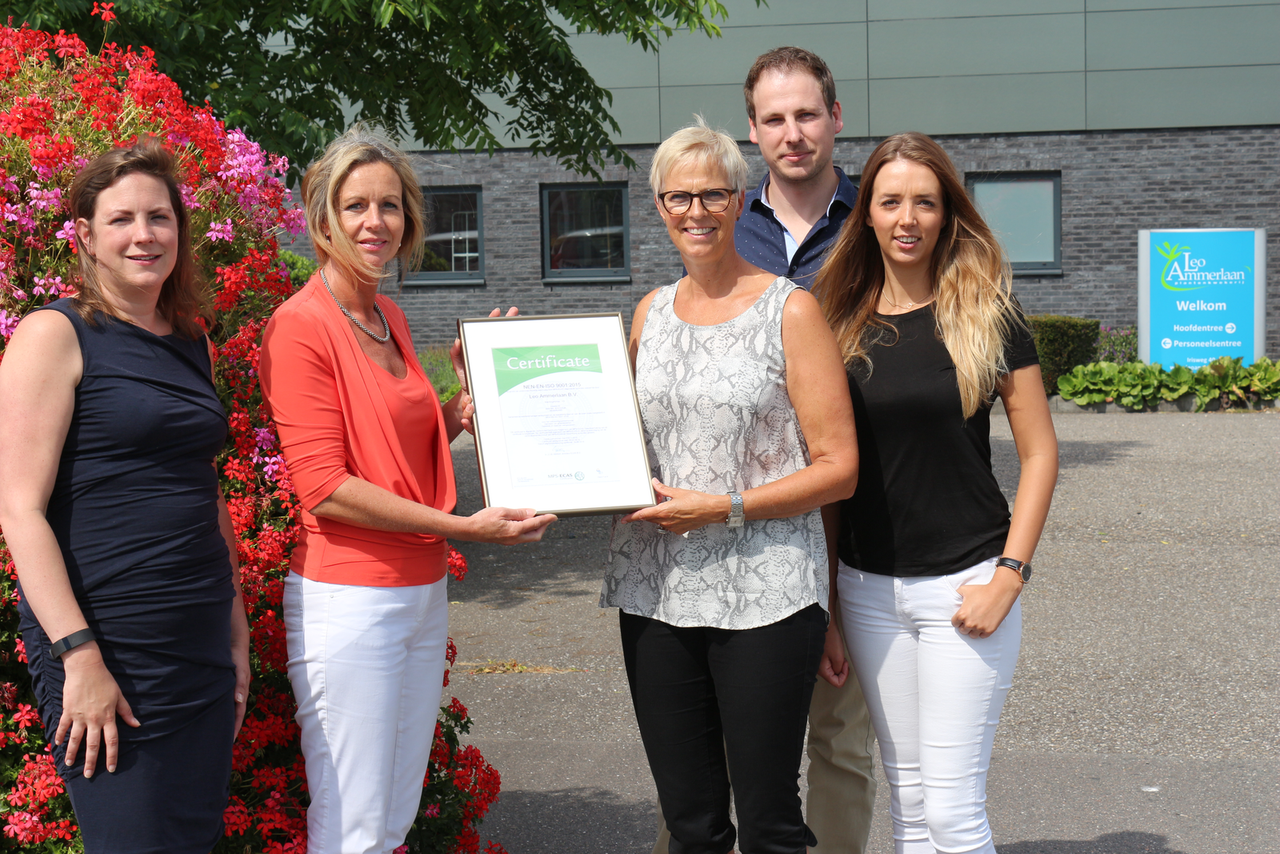 Plantenkweker Leo Ammerlaan eerste met ISO 9001: 2015