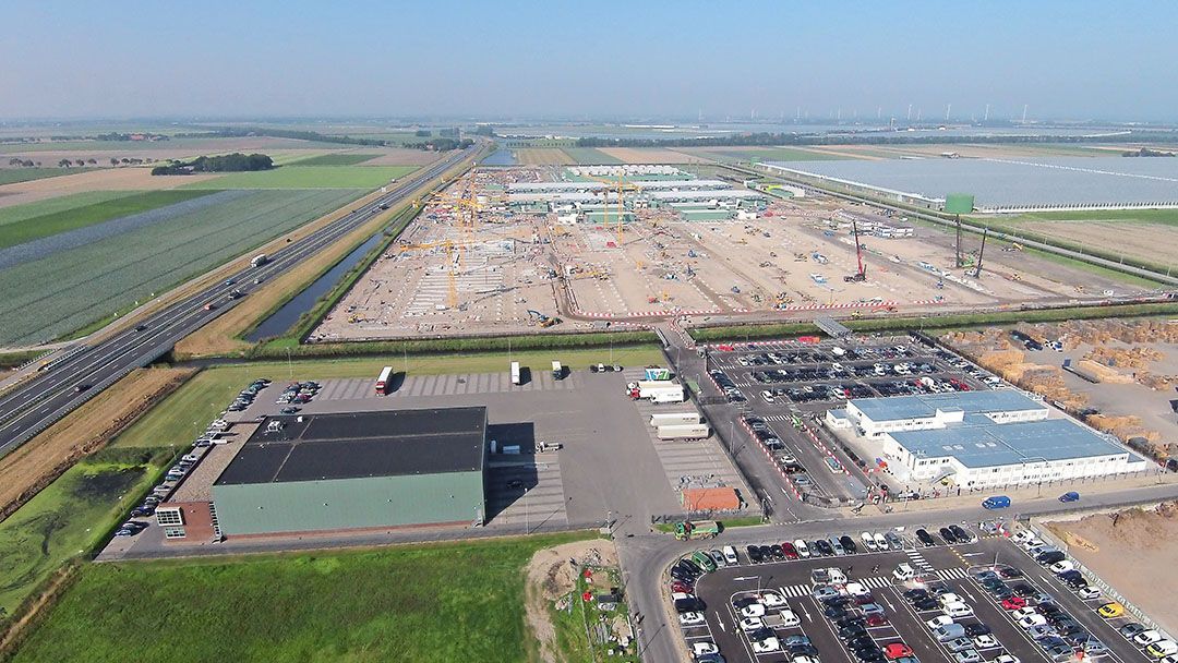 Bouw van één van de eerste datacenters bij Agriport A7. Foto: Agriport A7 BV