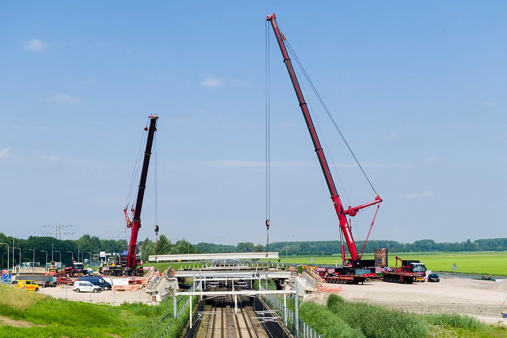 Archiefbeeld van de aanleg van spoorviaduct Betuweroute. Foto: ANP/Hollandse Hoogte RICHARD VAN HOEK