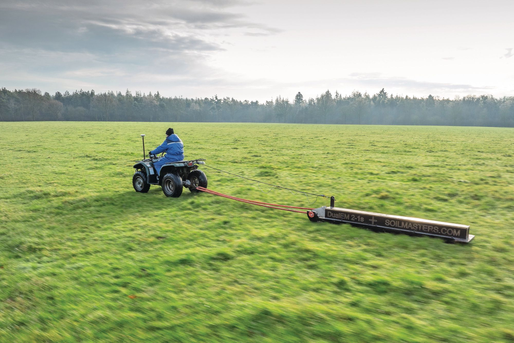 Een bodemscan met een Dualem21hs bodemscanner op 22 januari in Holten (Ov.). Foto: Michel Velderman