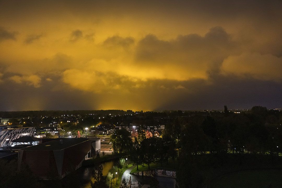 Archieffoto van lichtgloed glastuinbouwgebied, in dit geval in Noord-Holland.  - Foto: ANP