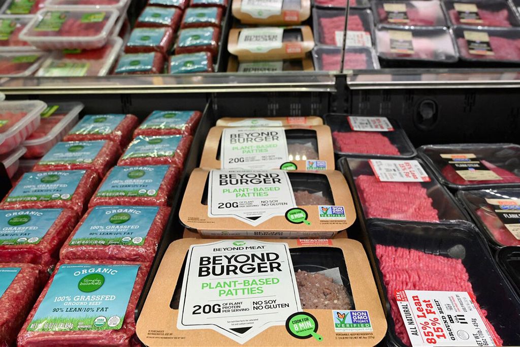 Een product van Beyond Meat in de schappen in de supermarkt. - Foto: ANP