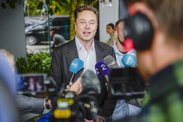Elon Musk in het Noorse Stavanger.  - Foto: ANP