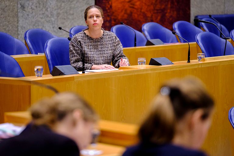 Carola Schouten, demissionair minister van Landbouw, Natuur en Voedselkwaliteit, in de Tweede Kamer. - Foto: Roel Dijkstra