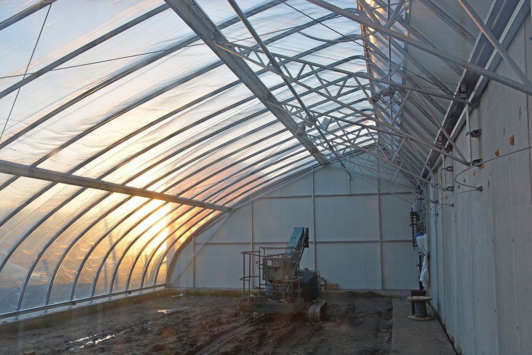 Het principe van het verticale warmteopslagscherm is gebaseerd op de Chinese zonnekas, zoals in Bleiswijk gebouwd door WUR. - Foto: Peter Visser