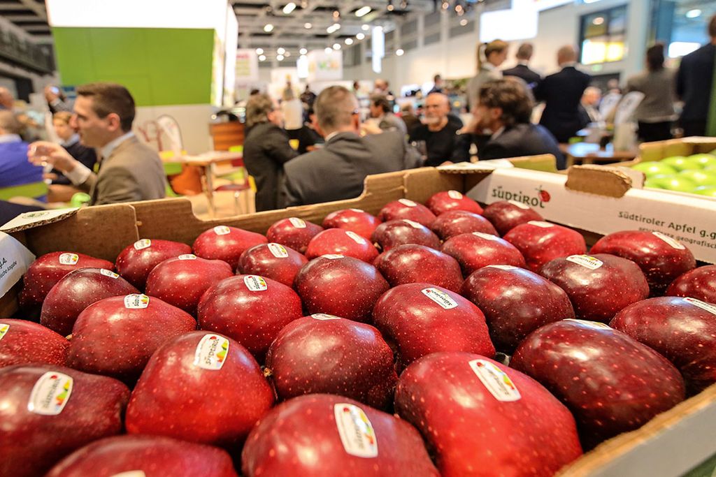 Südtirol op de Fruitlogistica 2020. Bij gebrek aan deze beurs introduceerden de Noord-Italiaanse telers hun nieuwe appels online. - foo: Robert Lehmann/Fruitlogistica