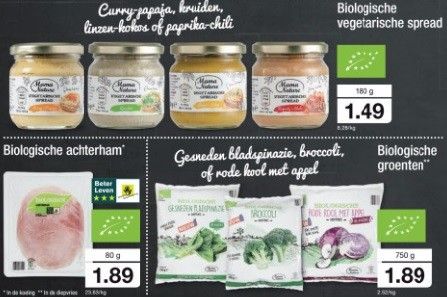 Aldi kondigt in de reclamefolder uitbreiding EKO-assortiment aan. Bron: Aldi