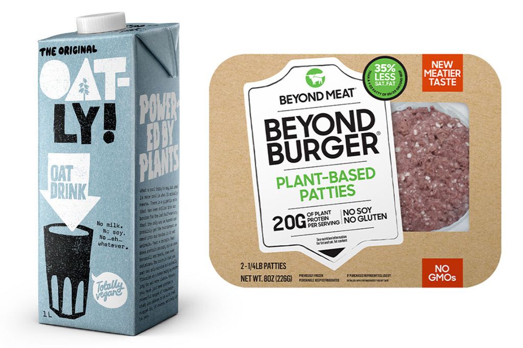 Oatly en Beyond Meat zijn niet langer de lievelingen van de beurs. - Foto's: Oatly en Beyond Meat